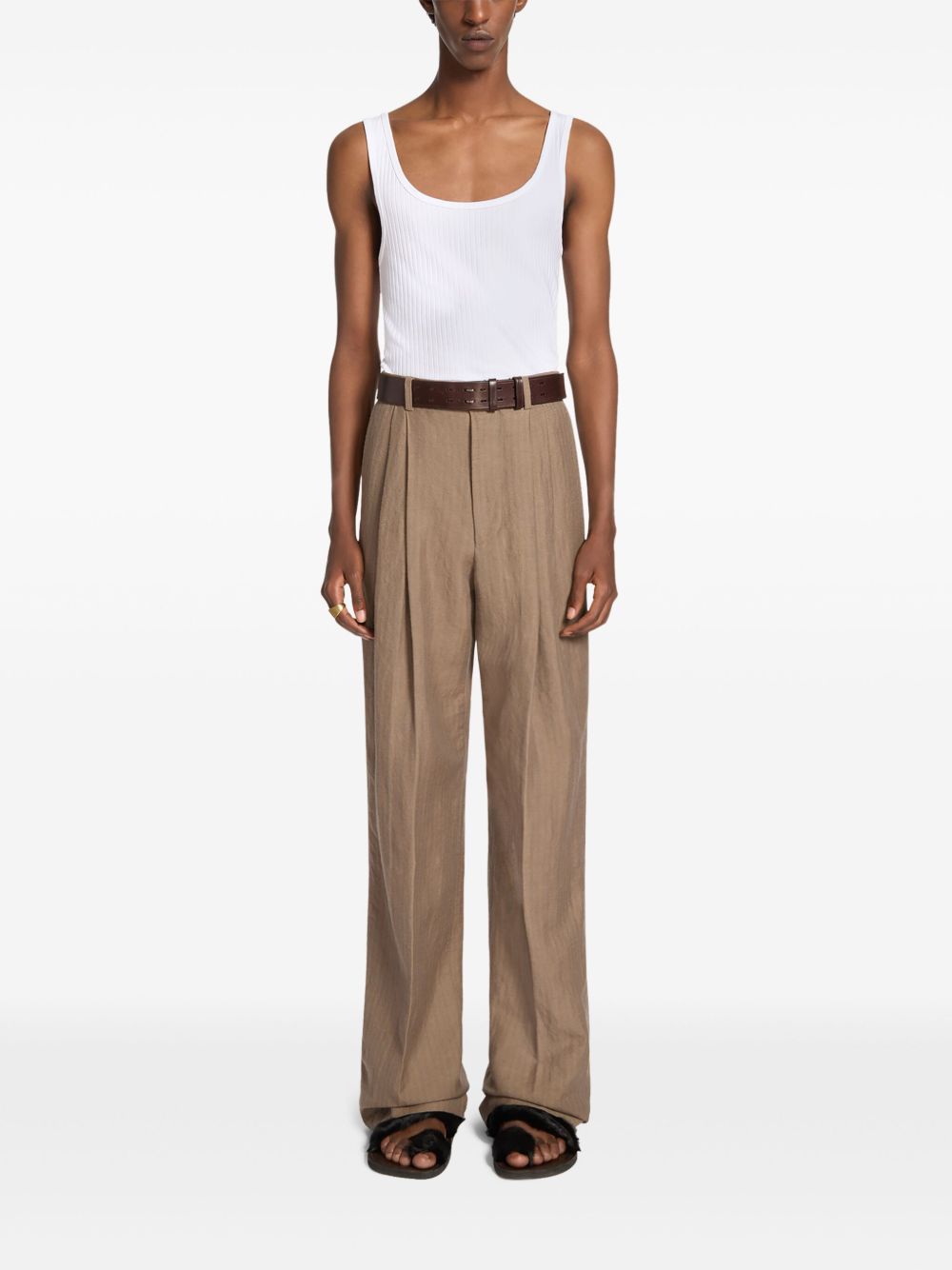 DRIES VAN NOTEN straight trousers - Beige