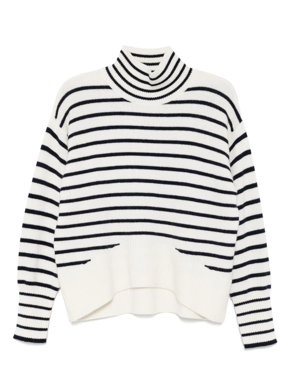 AEXAE pull rayé en cachemire | blanc | Image 1
