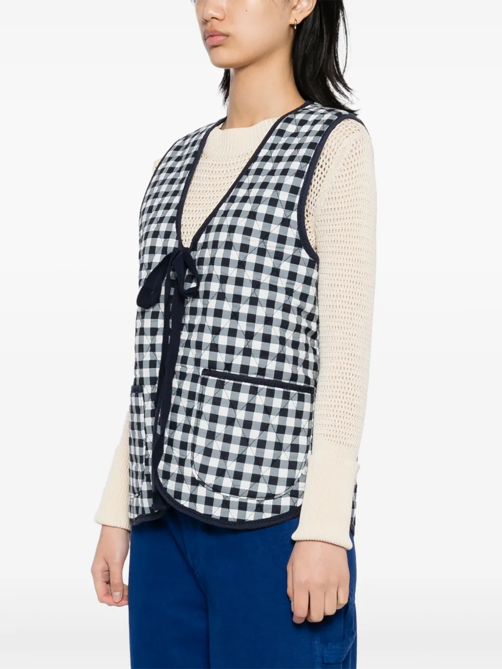 Free People Claudine gewatteerde bodywarmer Blauw