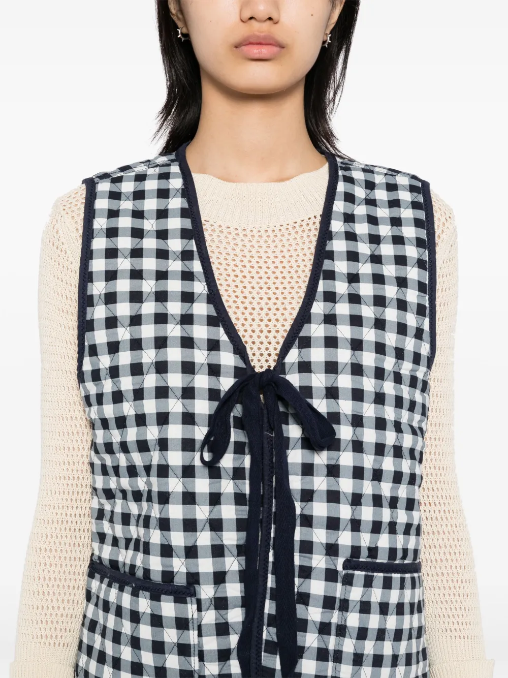 Free People Claudine gewatteerde bodywarmer Blauw