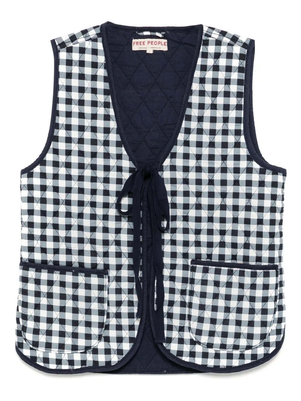 Free People Claudine gewatteerde bodywarmer Blauw