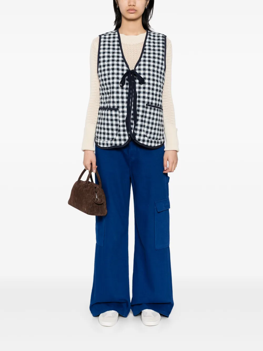 Free People Claudine gewatteerde bodywarmer Blauw