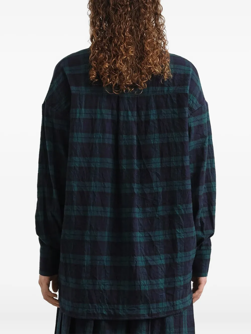 YMC plaid-pattern shirt Blauw