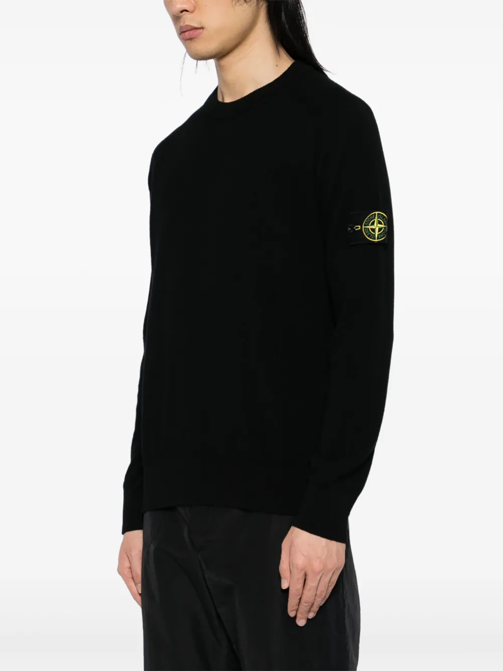 Shop Stone Island Crew-neck Jumper In Black