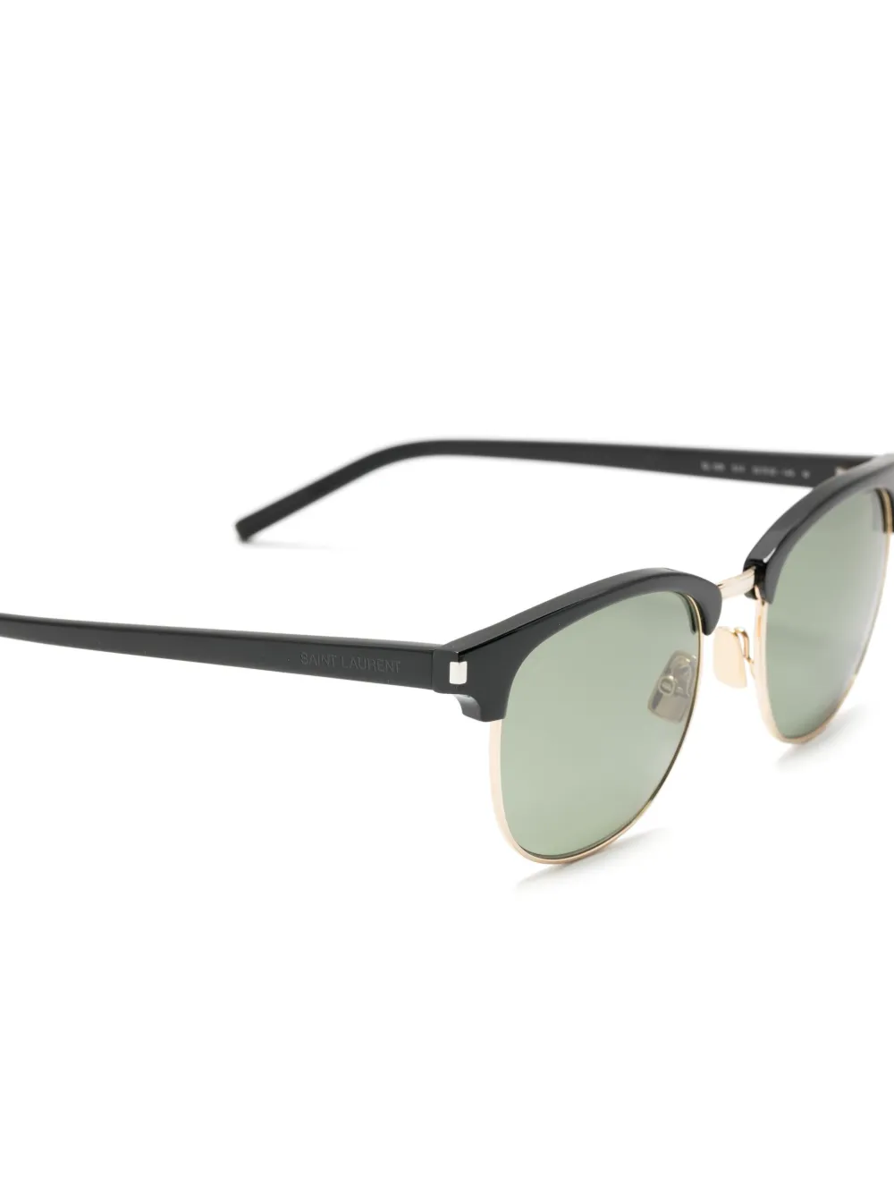 Saint Laurent Zonnebril met rond montuur Zwart
