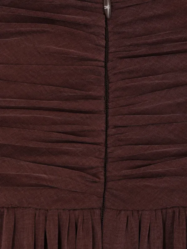 Elisabetta Franchi Jewelled Bow Jersey Maxi Dress | Brown