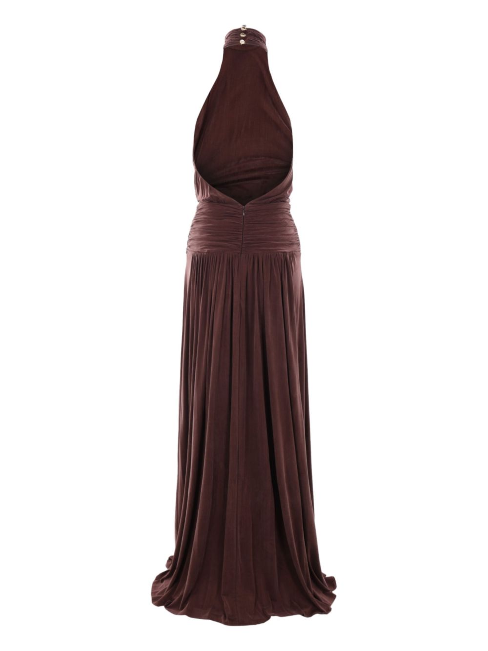 Elisabetta Franchi jewelled bow jersey maxi dress - Bruin