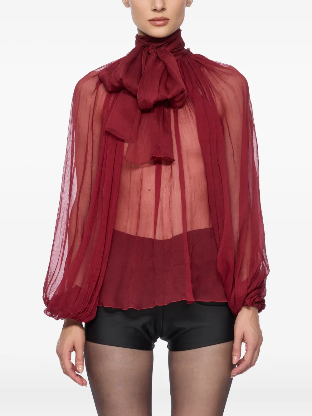 Atu Body Couture Zijden blouse Rood