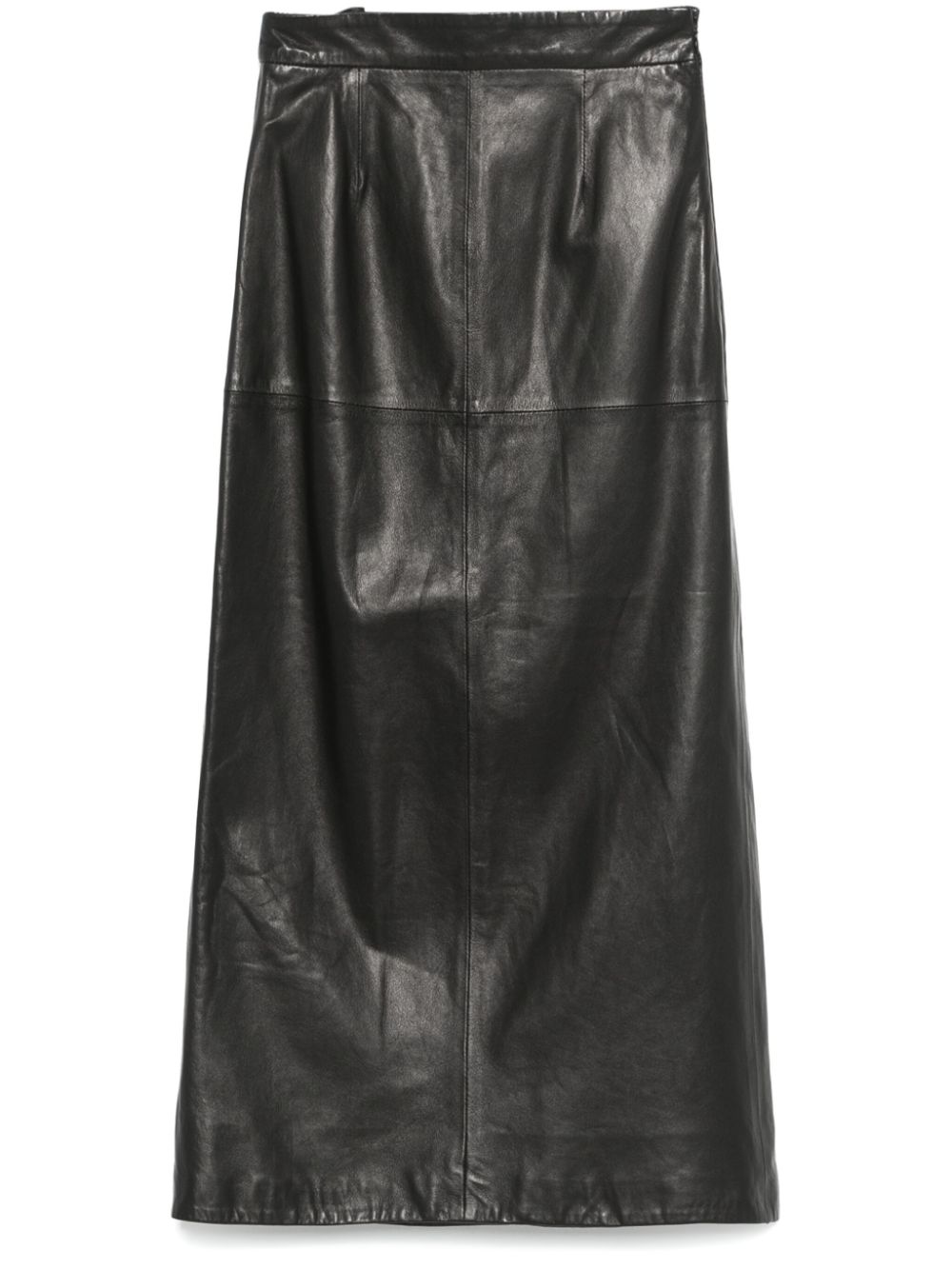 leather midi skirt