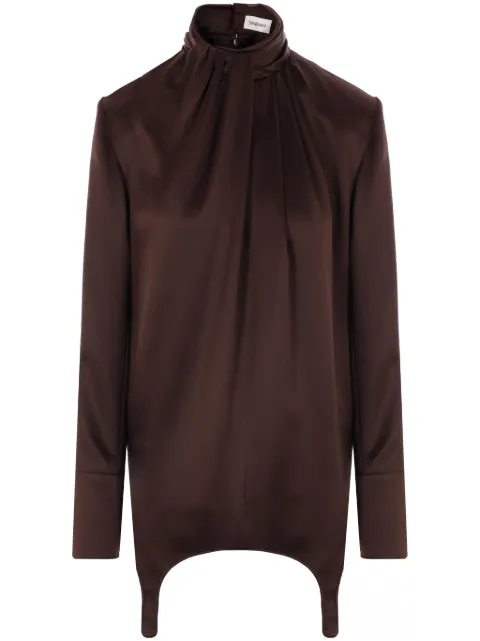 Saint Laurent blusa de seda con detalle