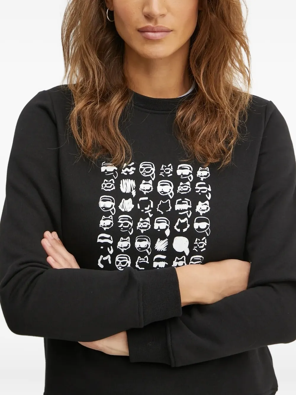 Karl Lagerfeld Sweater met grafische print Zwart
