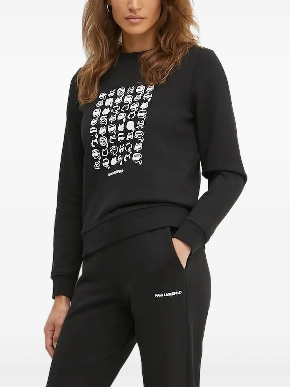 Karl Lagerfeld graphic-print sweatshirt - ブラック Karl Lagerfeld graphic-print sweatshirt - ブラック