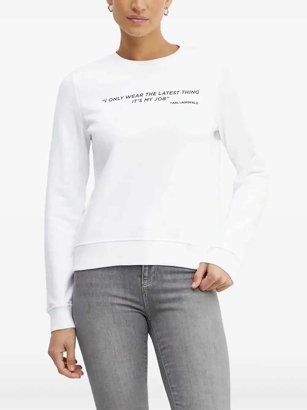 Karl Lagerfeld Sweater met ronde hals Wit