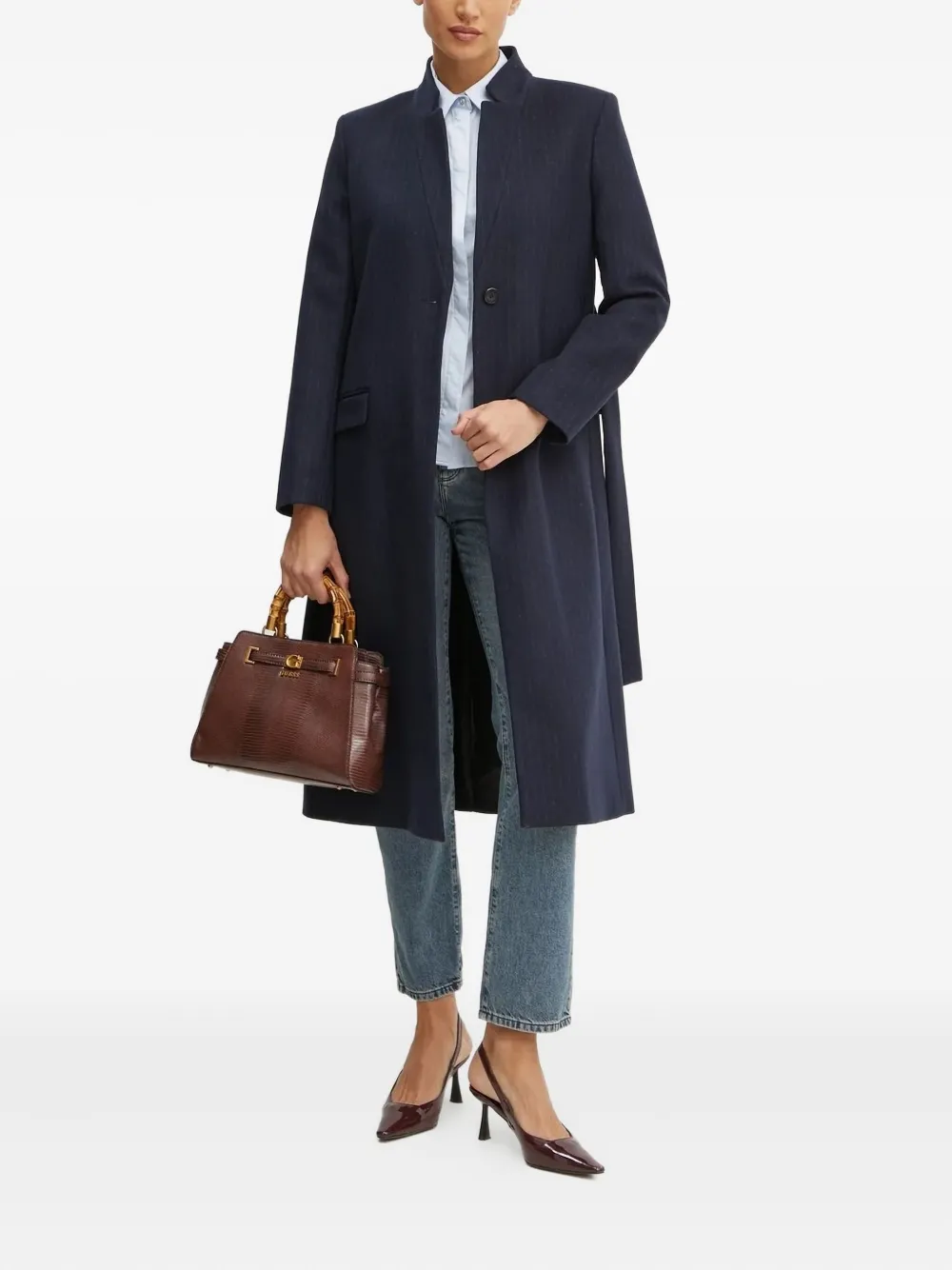 Karl Lagerfeld Mantel met krijtstreep Blauw