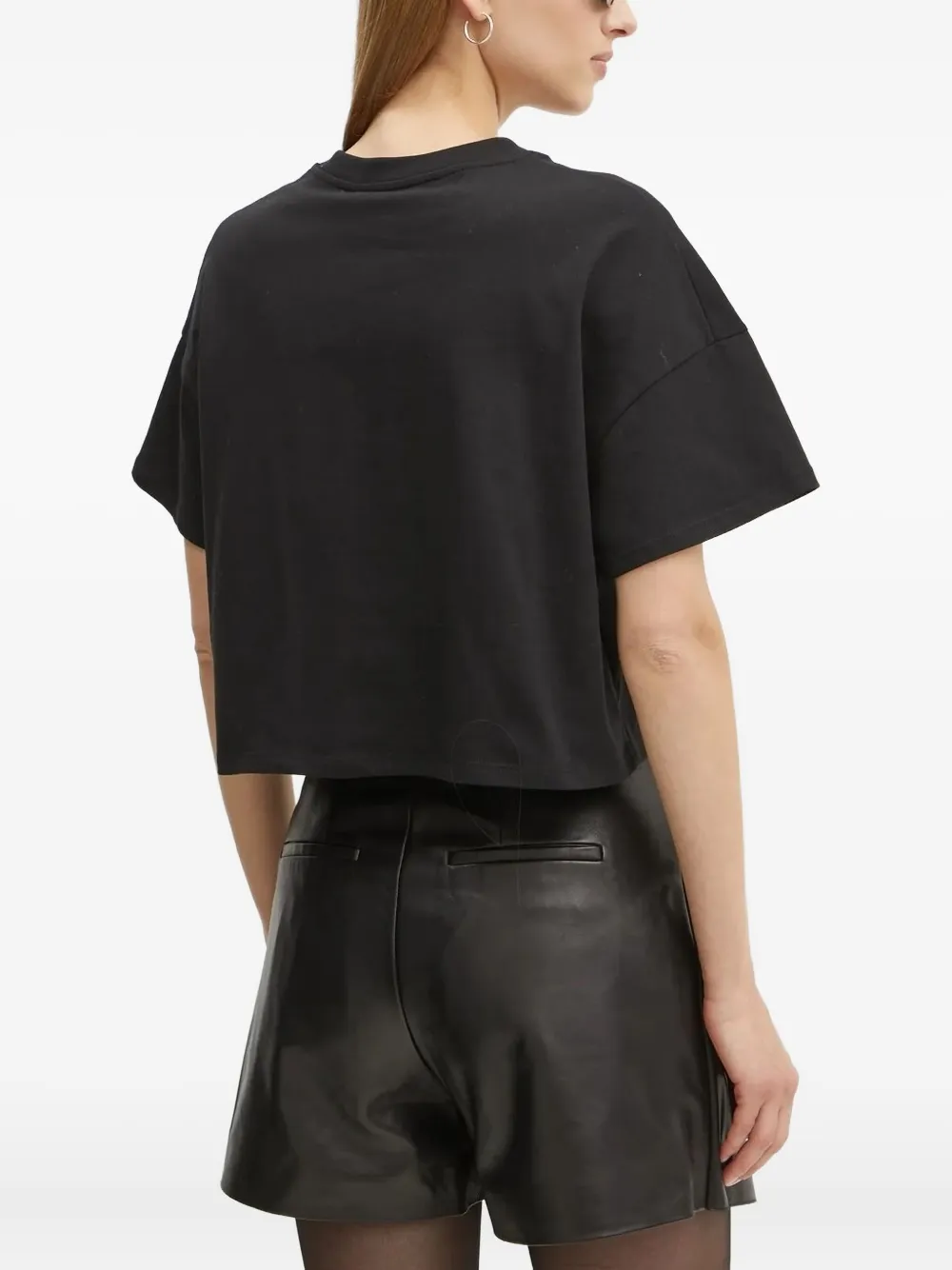 Karl Lagerfeld logo-embossed boxy T-shirt Zwart