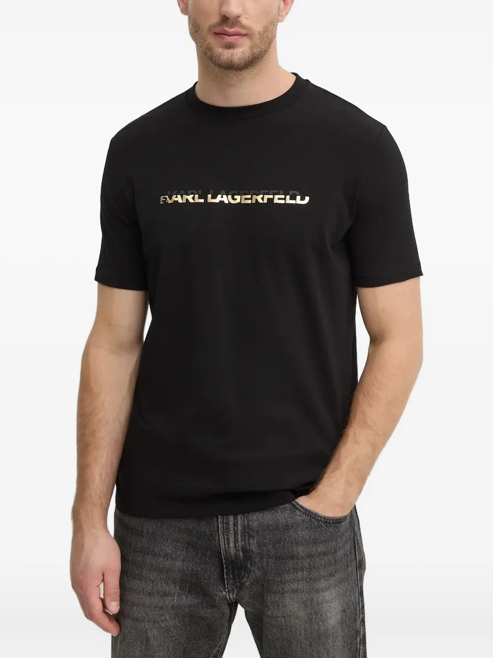 Karl Lagerfeld logo-print T-shirt - ブラック Karl Lagerfeld logo-print T-shirt - ブラック