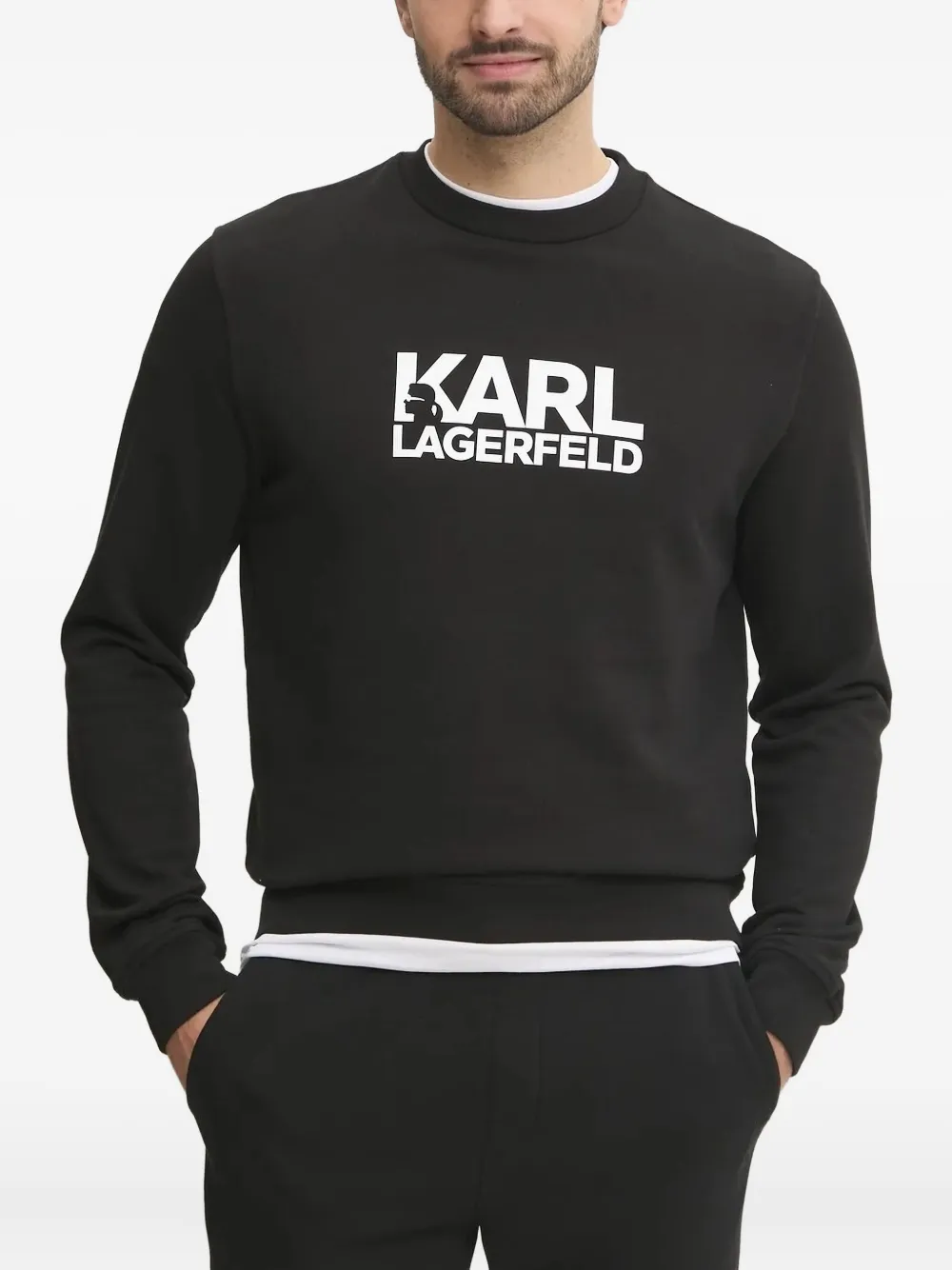 Karl Lagerfeld logo-print sweatshirt - ブラック Karl Lagerfeld logo-print sweatshirt - ブラック