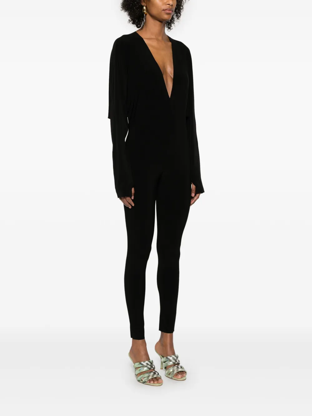 Shop Norma Kamali Dolman Jumpsuit In Black