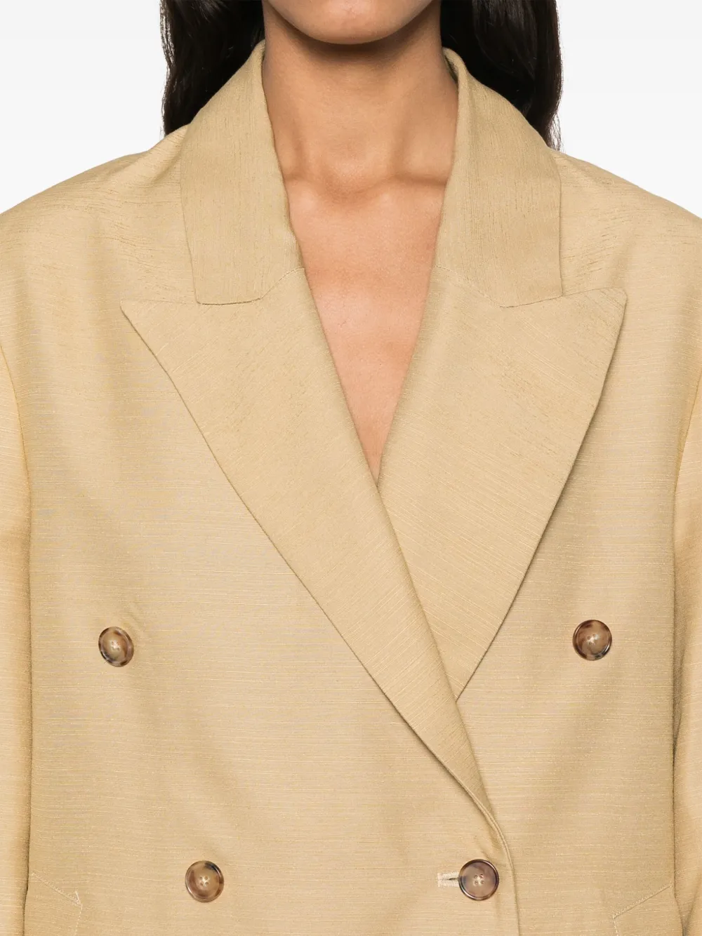 Shop Loulou Studio Double-breasted Coat In Neutrals
