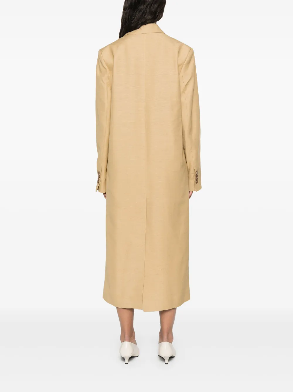 Shop Loulou Studio Double-breasted Coat In Neutrals