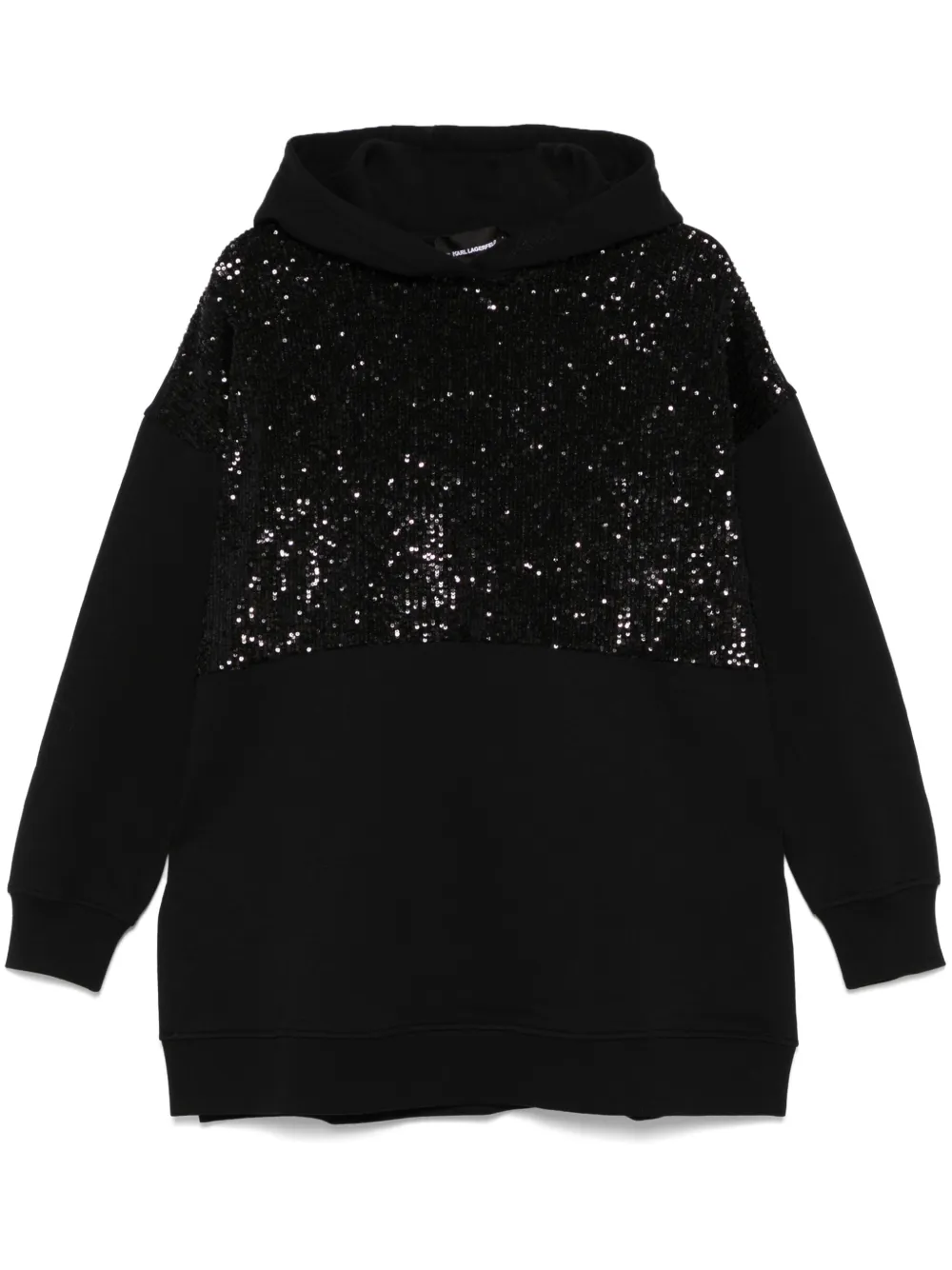 Karl Lagerfeld Hoodie met pailletten Zwart