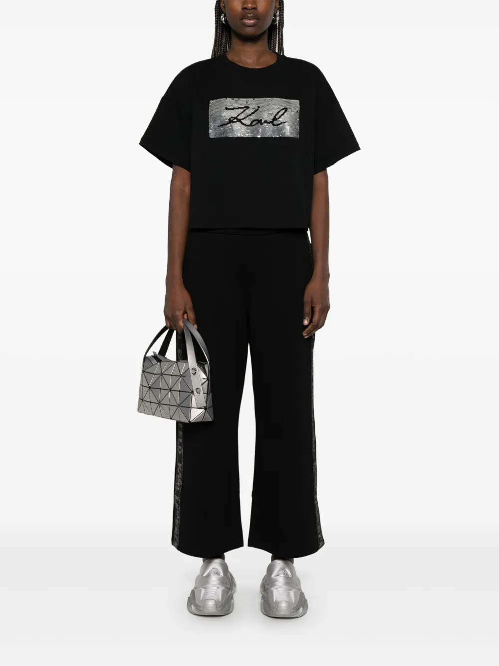 Karl Lagerfeld reversible sequins T-shirt - Zwart