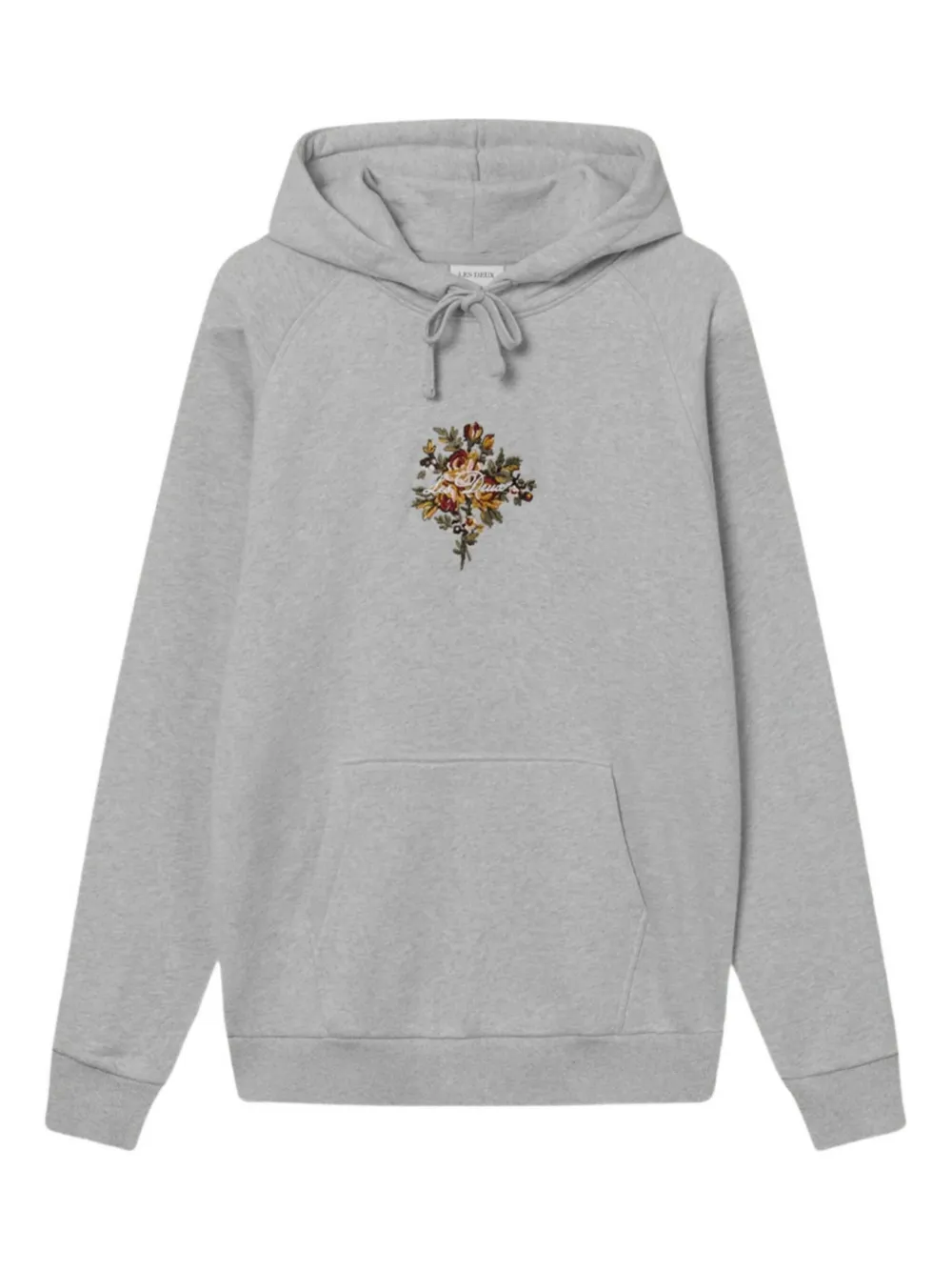 Les Deux floral-embroidered hoodie Grijs