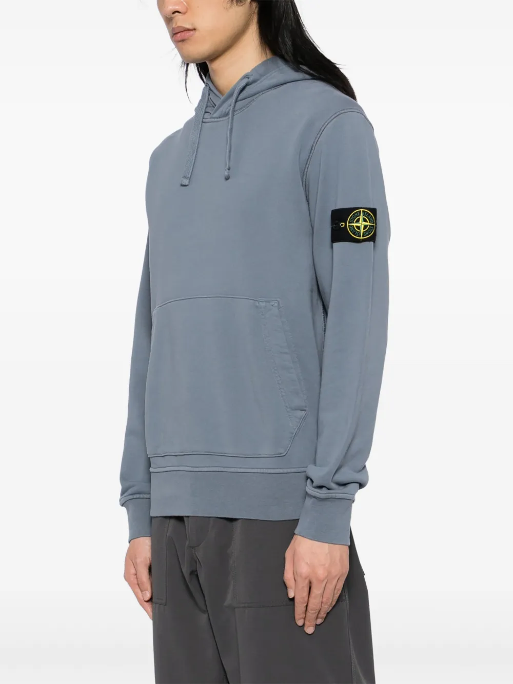 Stone Island Hoodie met geverfd effect Blauw