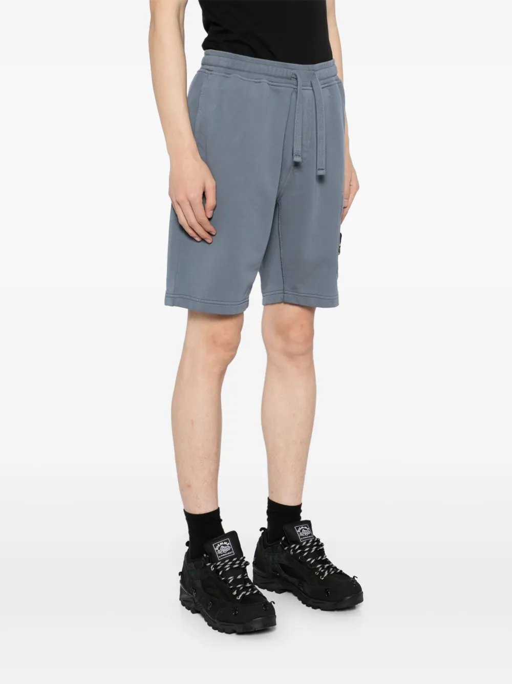 Stone Island Shorts met geverfd logo Blauw