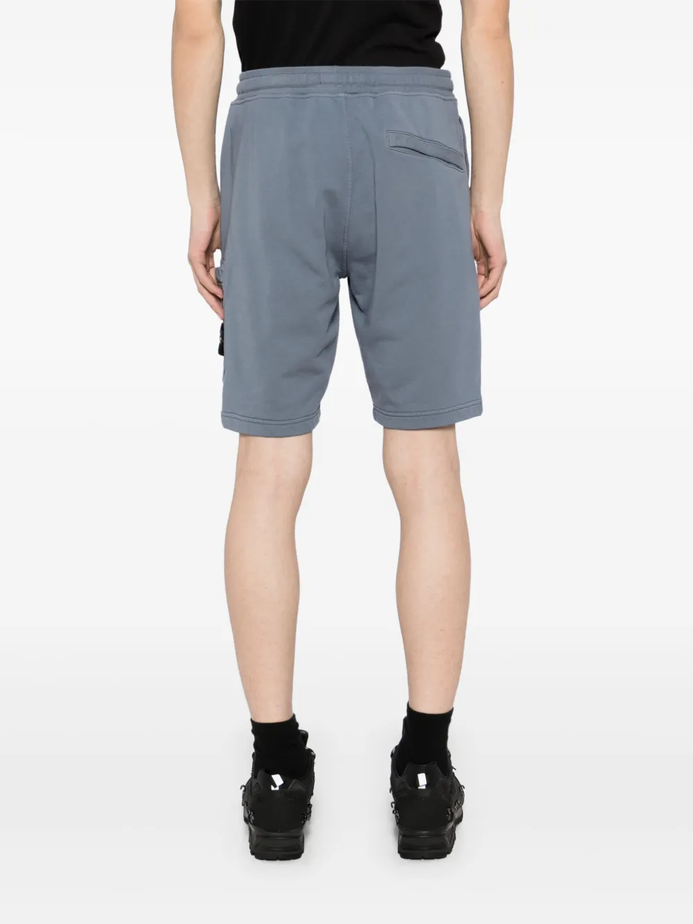 Stone Island Shorts met geverfd logo Blauw