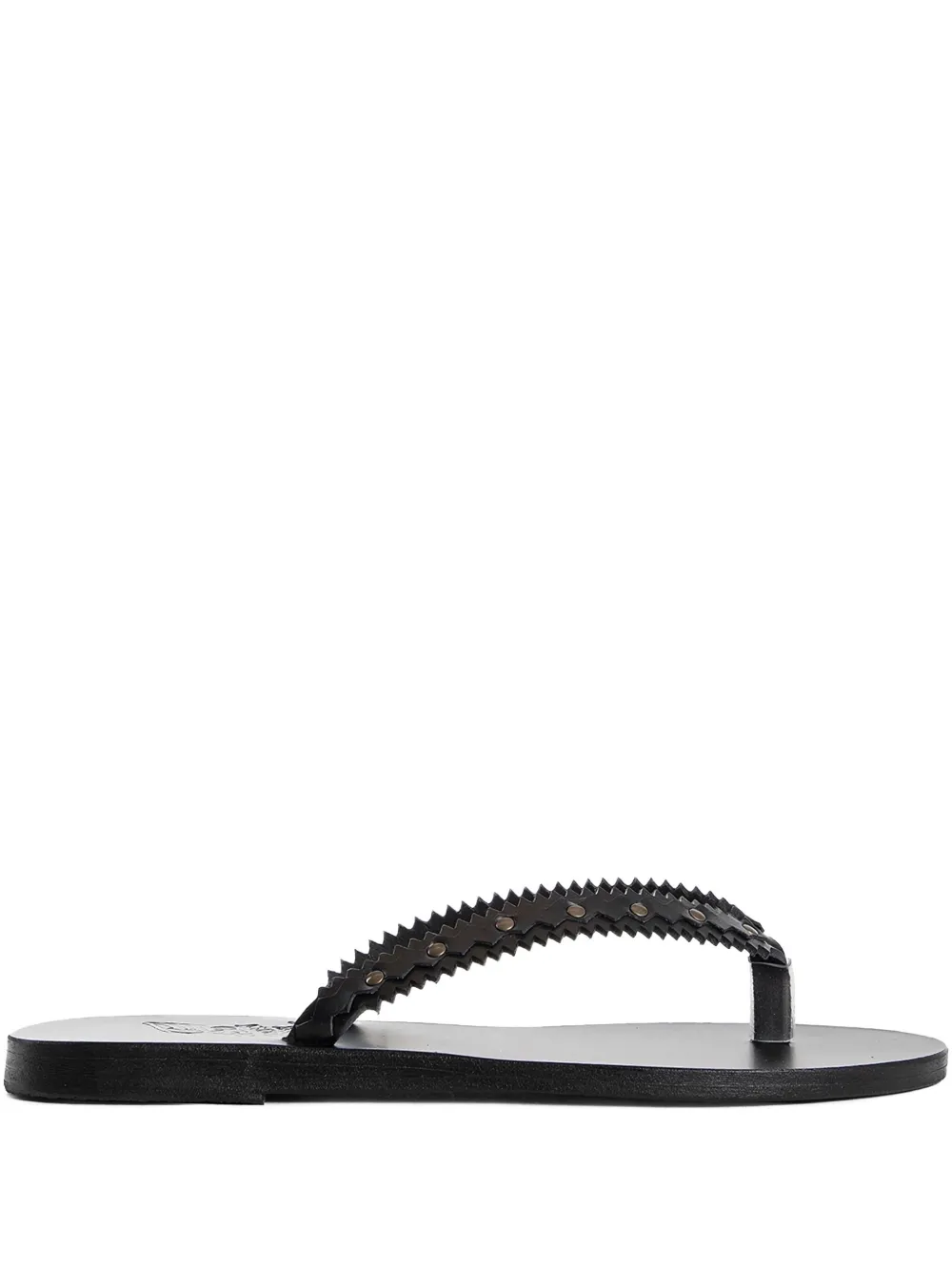 Ancient Greek Sandals studded leather sandals Black