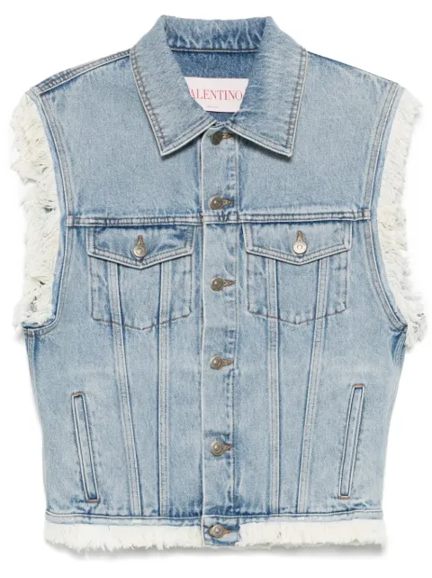 Valentino Garavani frayed-edge denim gilet