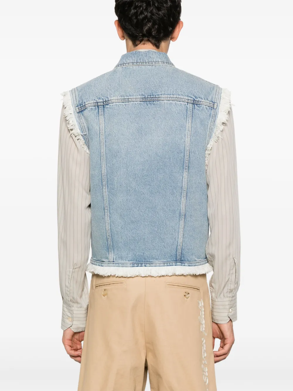 Valentino Garavani Denim gilet met gerafelde afwerking Blauw