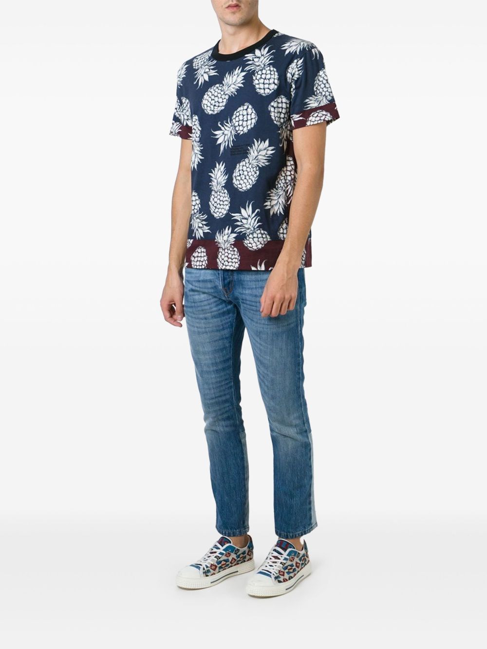 Valentino Garavani pineapple-print T-shirt - Blauw