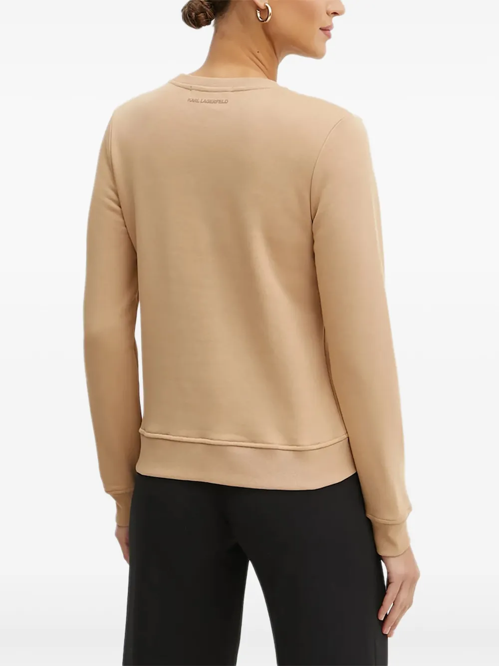 Karl Lagerfeld Logo-embroidered Sweatshirt In Neutral