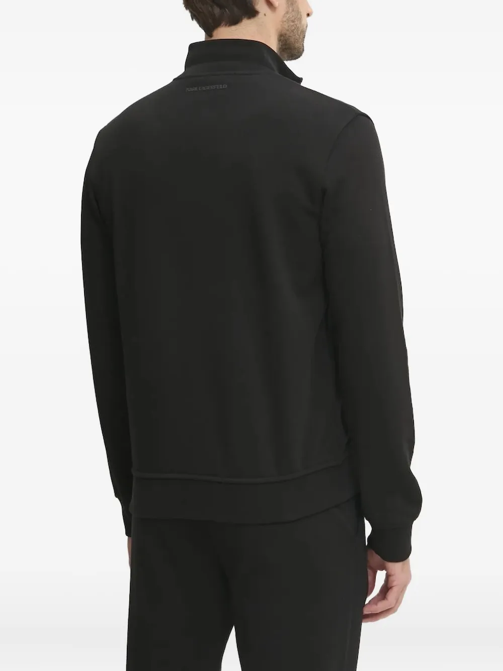 Karl Lagerfeld logo-patch zip-up sweatshirt - Zwart