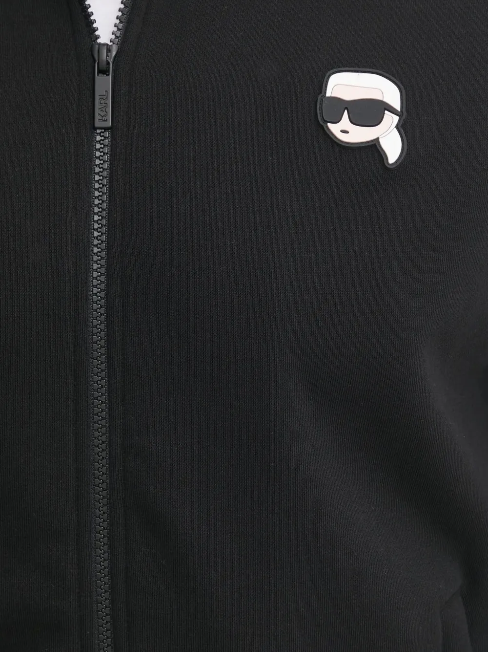 Karl Lagerfeld Sweater met logopatch en rits Zwart