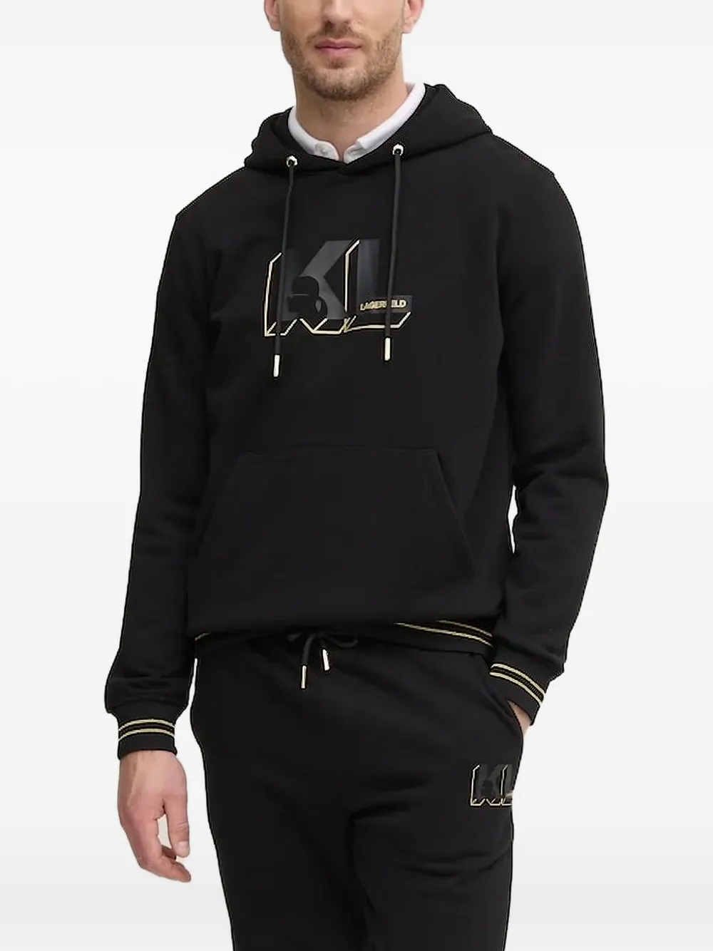 Karl Lagerfeld Hoodie met logodetail Zwart