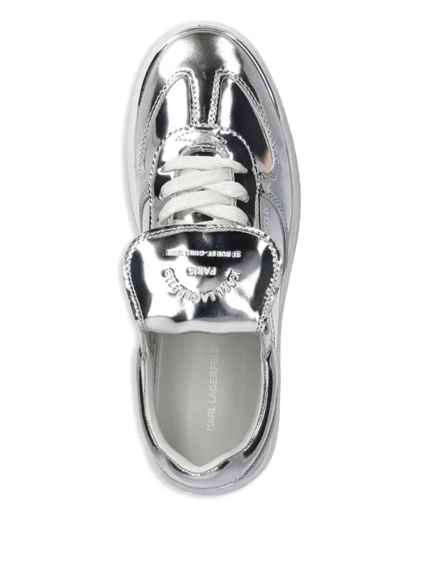 Karl Lagerfeld metallic-effect Sneakers | Silver | FARFETCH