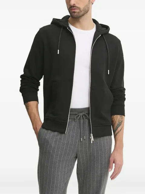Karl Lagerfeld logo-embroidered zip-up hoodie