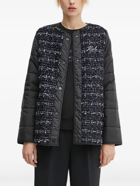 Karl Lagerfeld tweed-panel padded jacket
