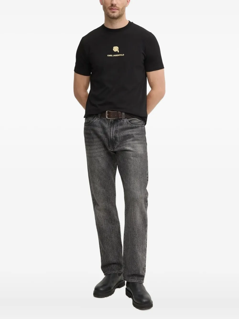 Karl Lagerfeld T-shirt met logoprint Zwart
