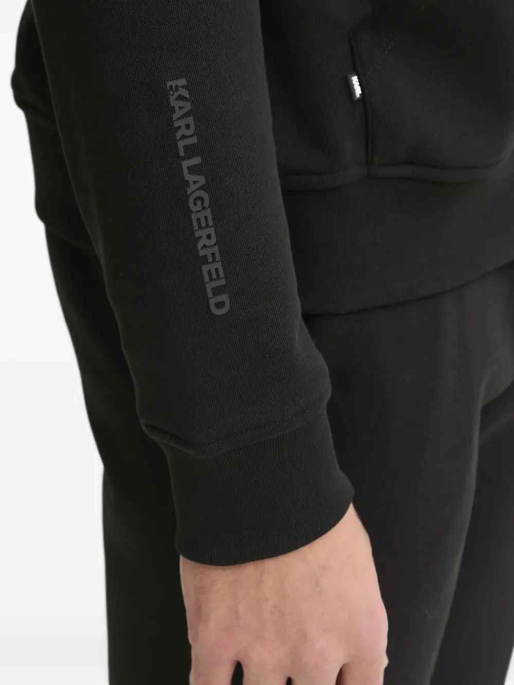 Karl Lagerfeld Hoodie met logopatch Zwart