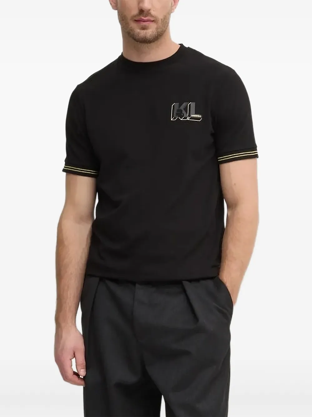 Karl Lagerfeld logo-print short-sleeve T-shirt - ブラック Karl Lagerfeld logo-print short-sleeve T-shirt - ブラック