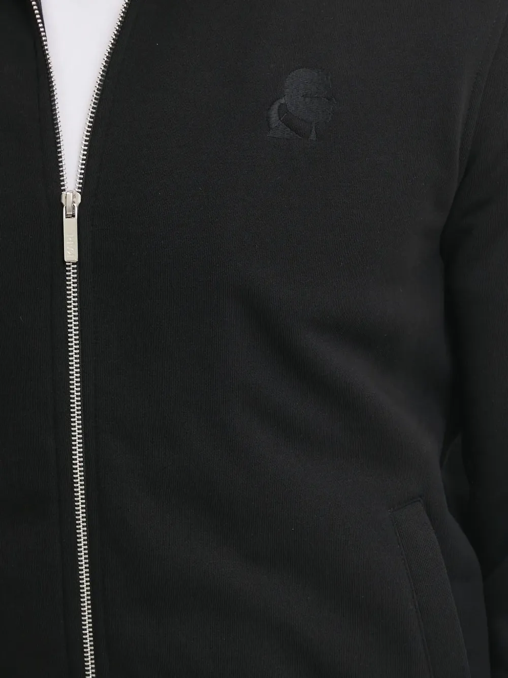 Karl Lagerfeld Sweater met geborduurd logo en ritssluiting Zwart
