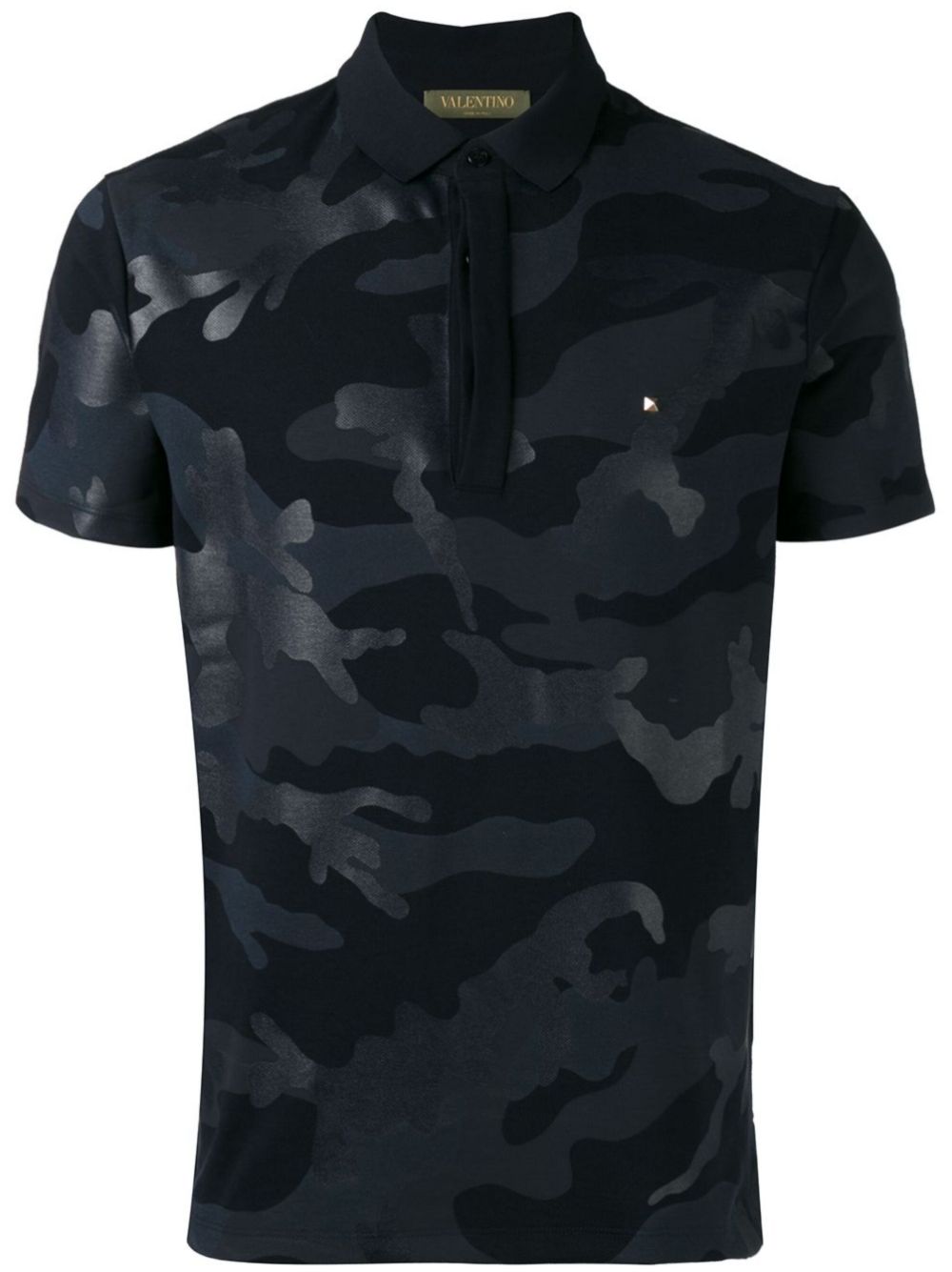 Valentino Garavani camouflage-print polo shirt - Blue