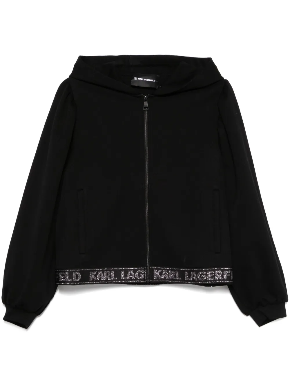 glitter logo tape hoodie