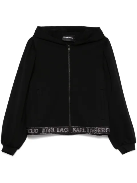 Karl Lagerfeld glitter logo tape hoodie