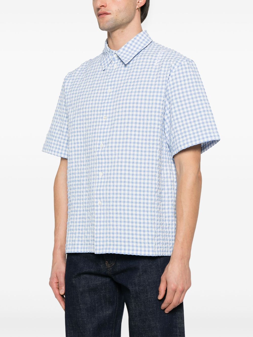 Marni Poloshirt met gingham ruit - Blauw