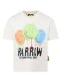Barrow kids smiley face-print T-shirt - White